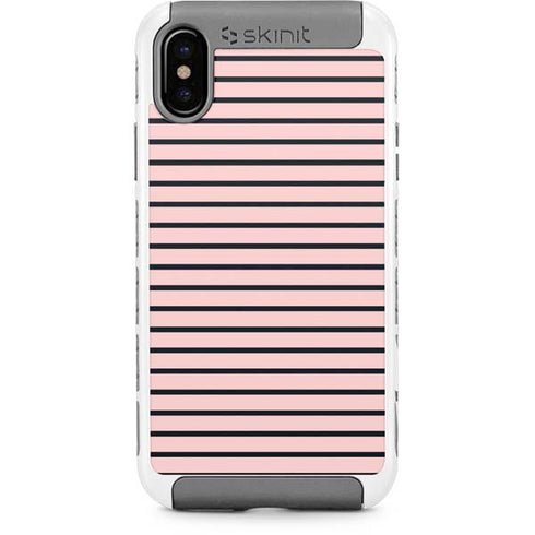 Pink and Black Stripes iPhone Cases
